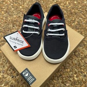 Sperry Black Knit Kids Lace-Free Sneakers with White Soles